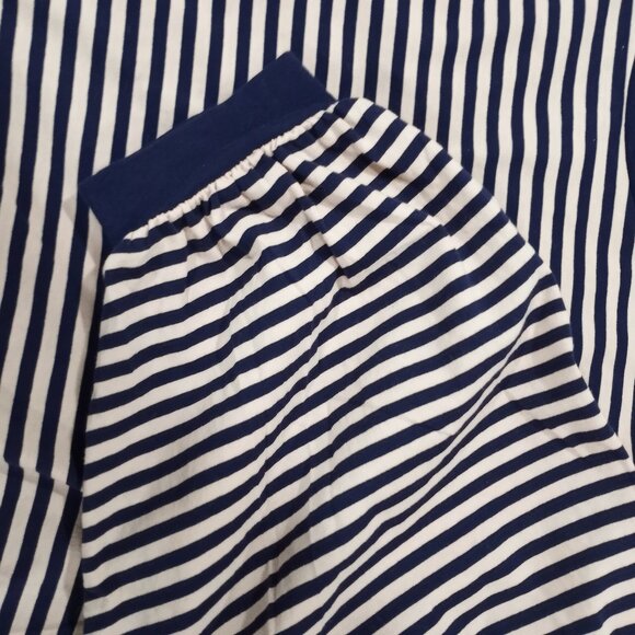 BP NAVY BLUE|PINK HOIZONTAL STRIPED SWEATSHIRT PUFF SLEEVES WOMEN SIZE XL - Picture 4 of 10